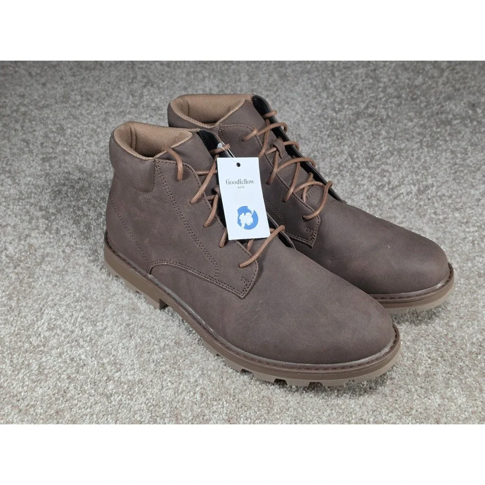 Goodfellow & Co Maynard Brown Memory Foam Lace Up Lug Sole Boots Mens 13